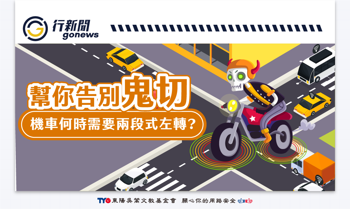 要兩段式待轉?待轉區該不該打方向燈?這篇教你一眼辨識騎車左轉規定 Motorcycle turns left Gonews https://gonews.com.tw/wp-content/uploads/2025/05/Motorcycle-turns-left_Gonews-.png